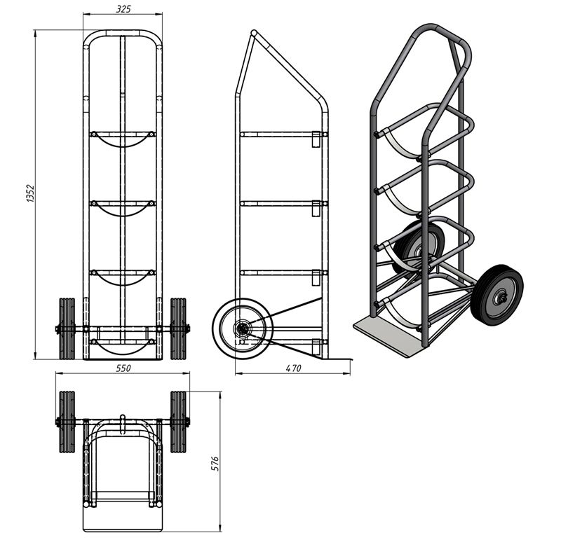 Тележка для перевозки баллонов кислорода своими руками чертежи и размеры