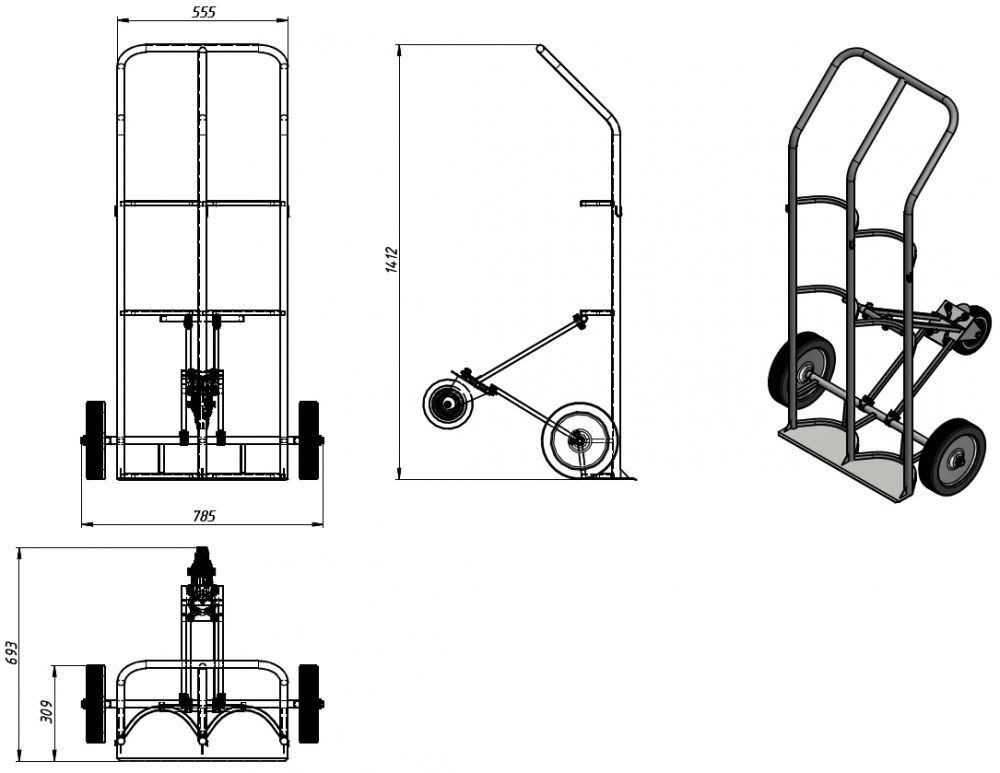 Тележка для перевозки баллонов кислорода своими руками чертежи и размеры