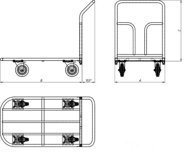 Чертеж грузовой тележки