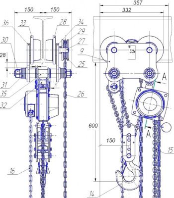 Схема тали ТРШБп-3.2